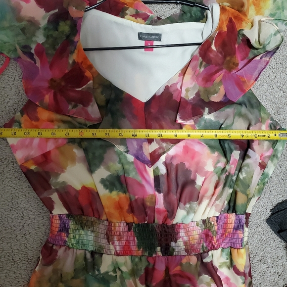 Vince Camuto Floral Water Colored Midi Dress 1X - Picture 8 of 9